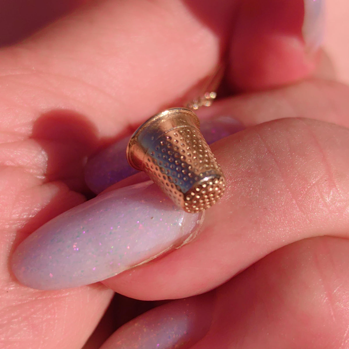 Rare 18k Solid Gold Thimble: Antique Sewing Accessory Charm