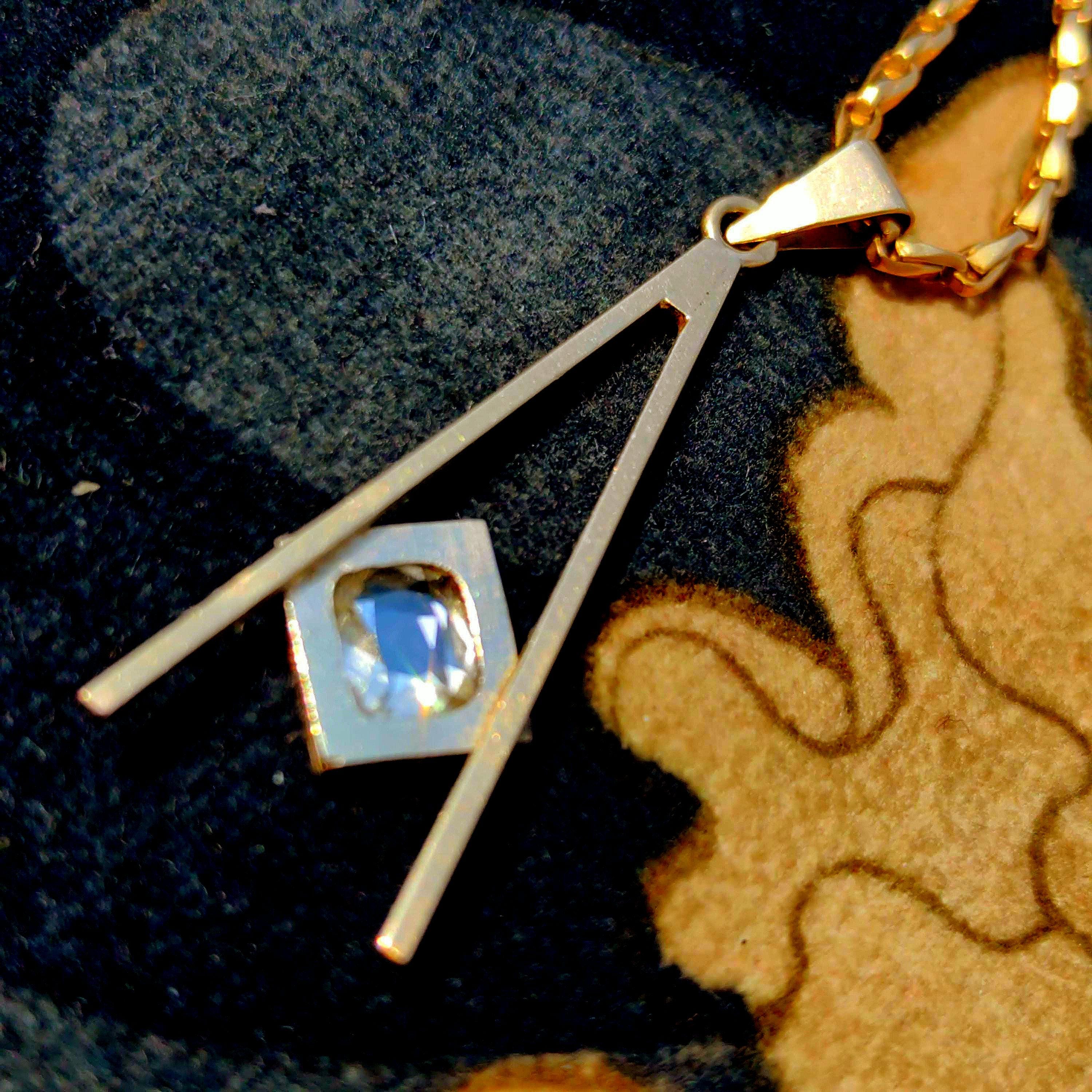 Vintage 14k Gold Masonic Pendant: Old Mine Cut Diamond Charm