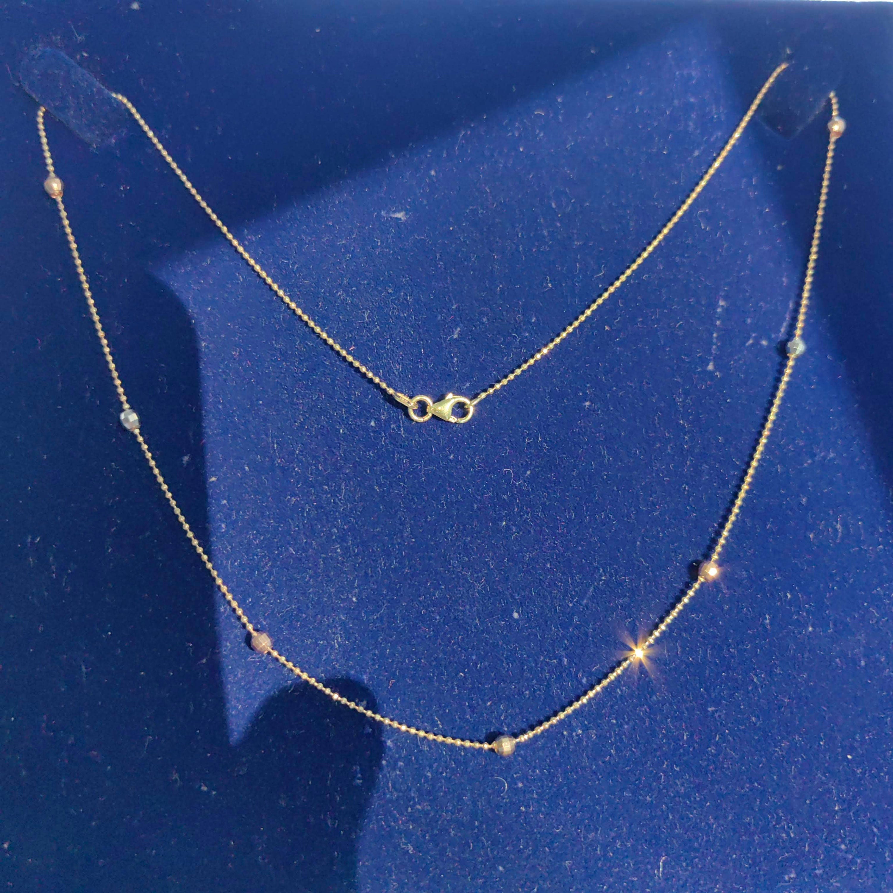 Vintage 10k Gold 42 cm Beaded Chain