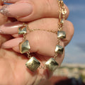 14k Solid Gold Square Link Chain Necklace: Handmade Vintage Unisex Design