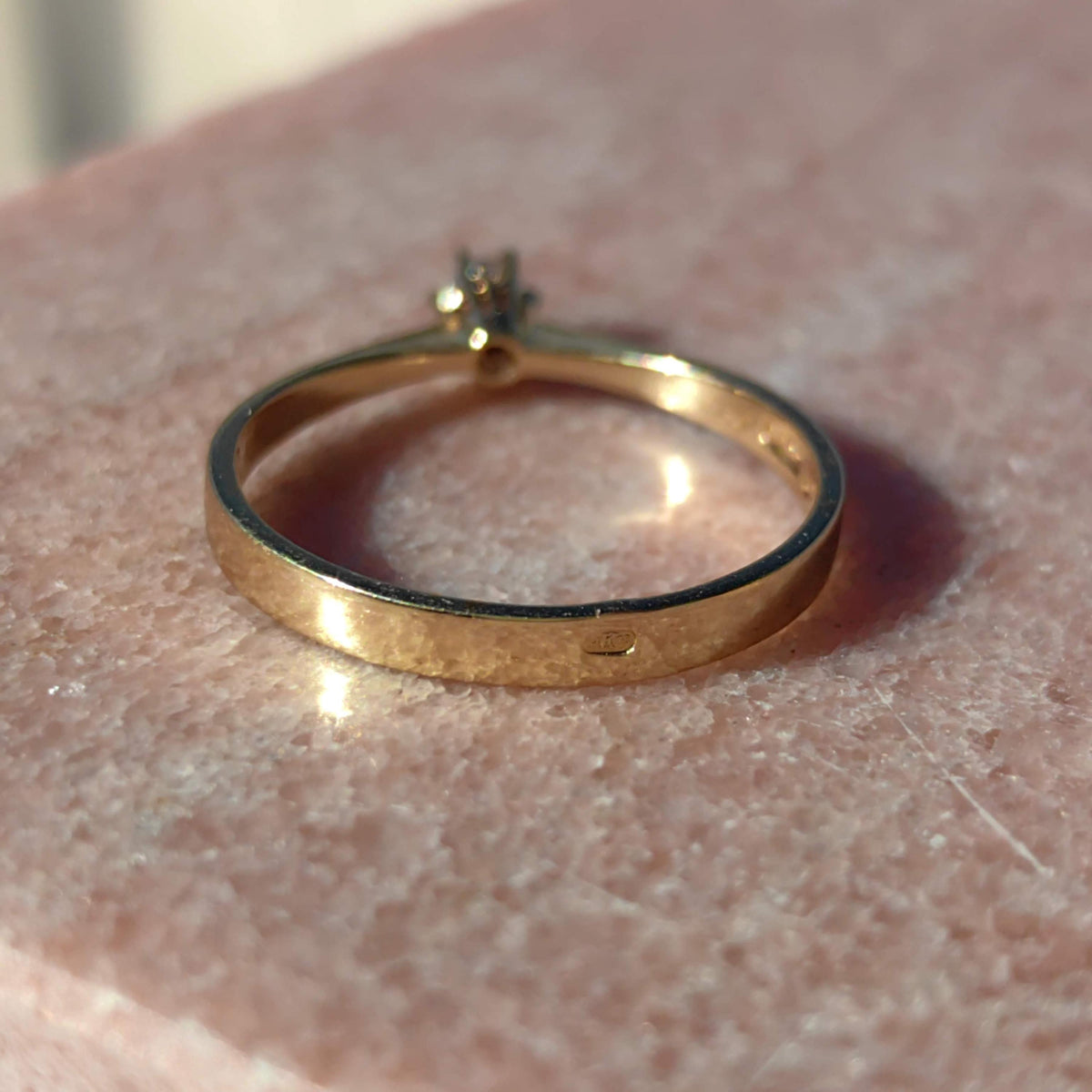 Vintage 0.1ct Natural Diamond Solid 18k Hallmarked Yellow Gold Hallmarked Engagement Wedding Solitaire Ring Gift for Her Present