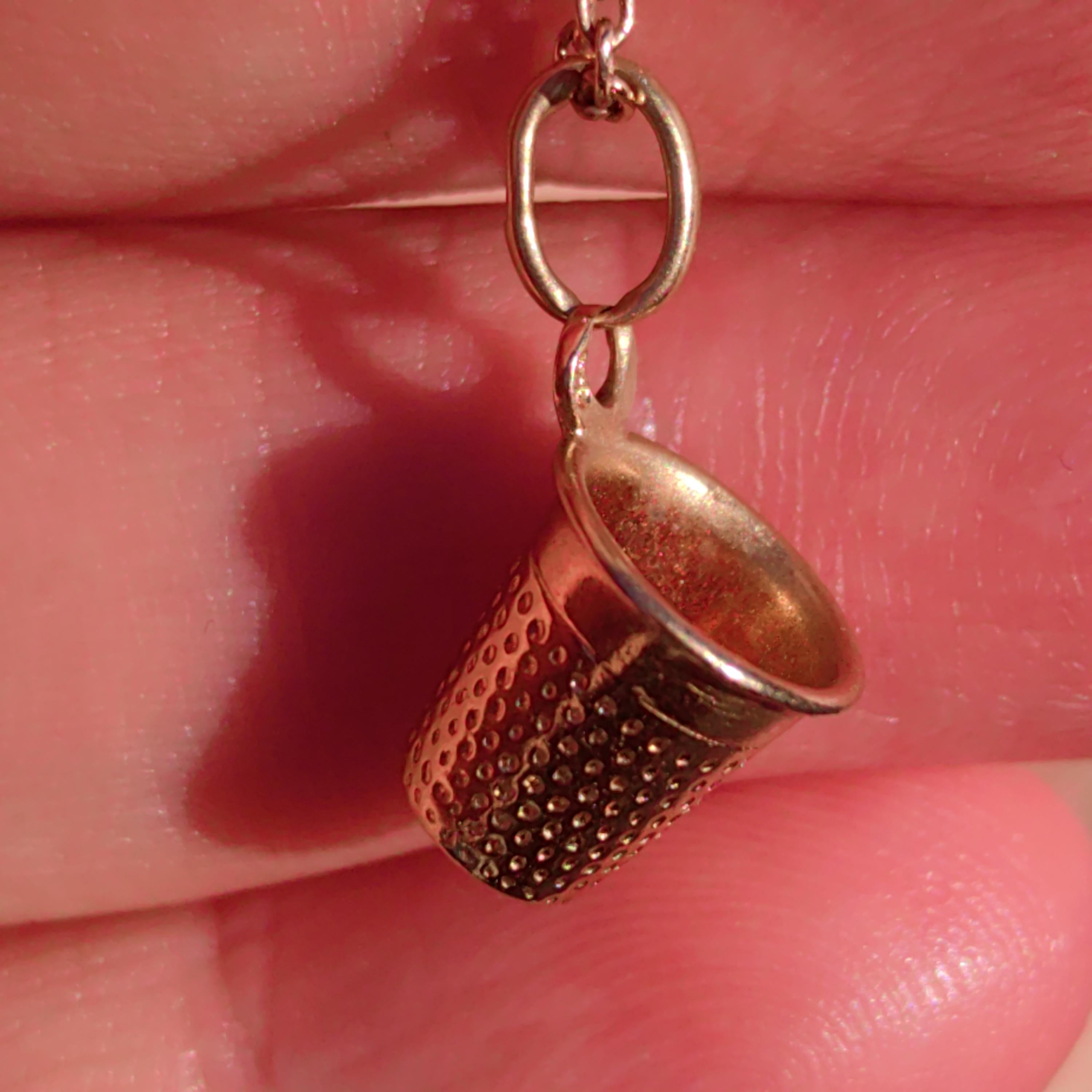 Rare 18k Solid Gold Thimble: Antique Sewing Accessory Charm