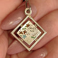 Art Nouveau Antique Vintage 1900s Silver Fire Enamel Floral Flower Gruss Aus hand painted Miniature Pendant