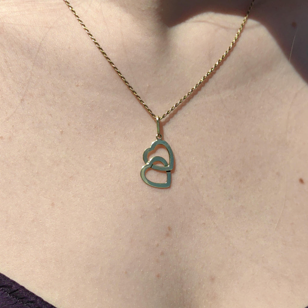 14k Yellow Gold Heart Pendant: Vintage Romantic Love Gift