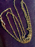 14k Solid Yellow Gold Link Chain Necklace - 87cm Victorian Antique