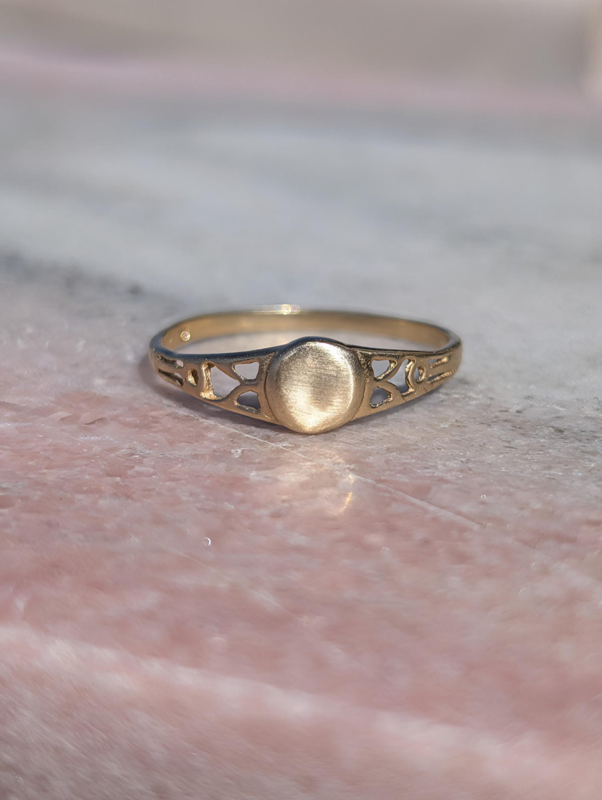 Mid Century 1950s 14k Yellow Gold Ring Band, Hallmarked Vintage Stackable Wedding Band, Dainty Minimalist Gold Ring US 7.5 Gift for Her