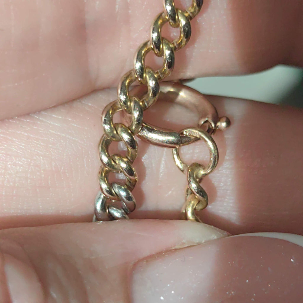 14k Two-Tone Gold Link Bracelet: Handmade Unisex Charm Bracelet