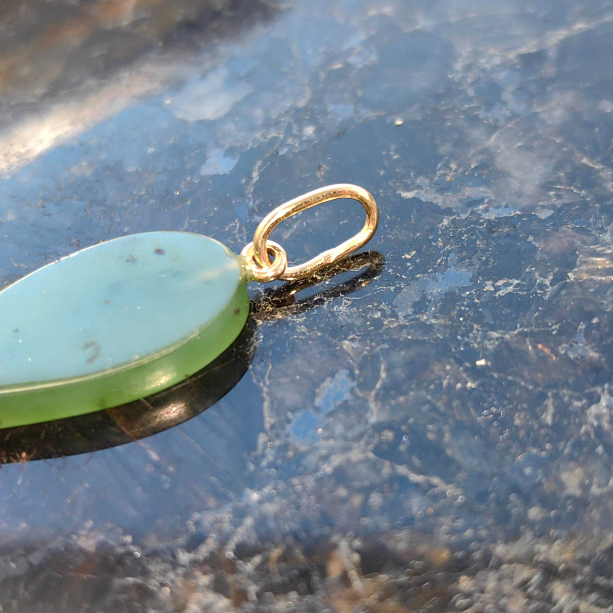 Vintage Jade Solid 14k Gold Foot Pendant