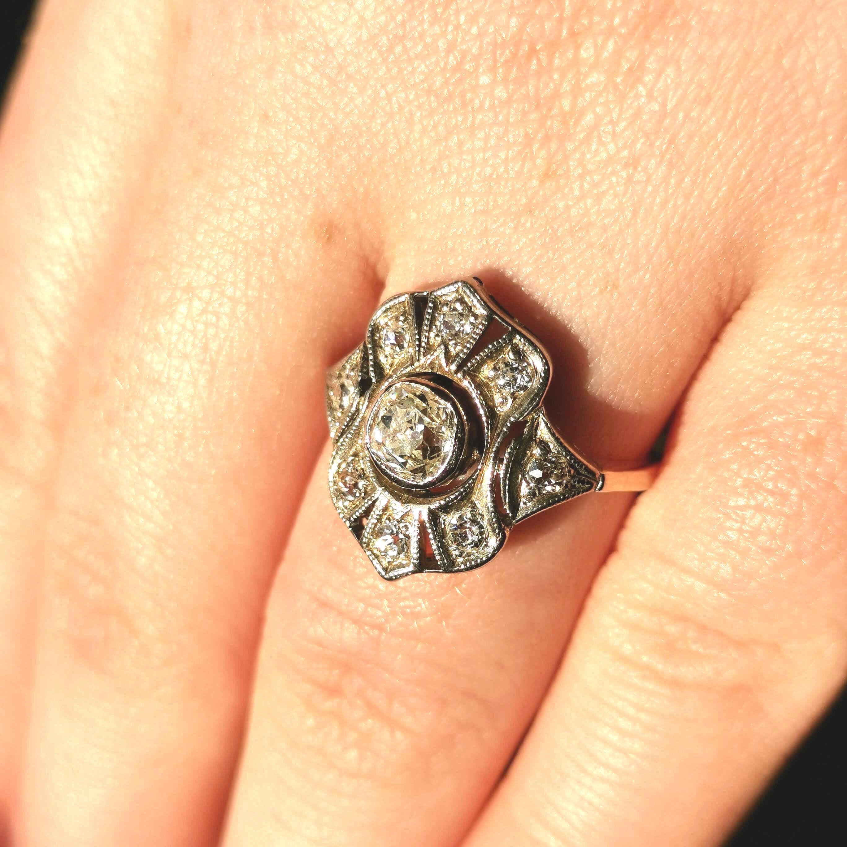 RESERVED!!! Art Deco Diamond Gold Ring from the 1920s