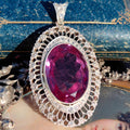 Art Deco Edwardian Antique Vintage Amethyst and Diamond Gold Statement Pendant