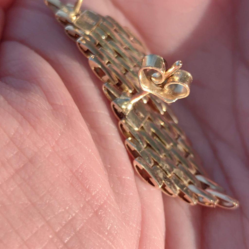Vintage Solid 14K Yellow Gold Push Back Closure Woven Basket Weave Textured Statement Earrings Retro Elegant Gift for Her
