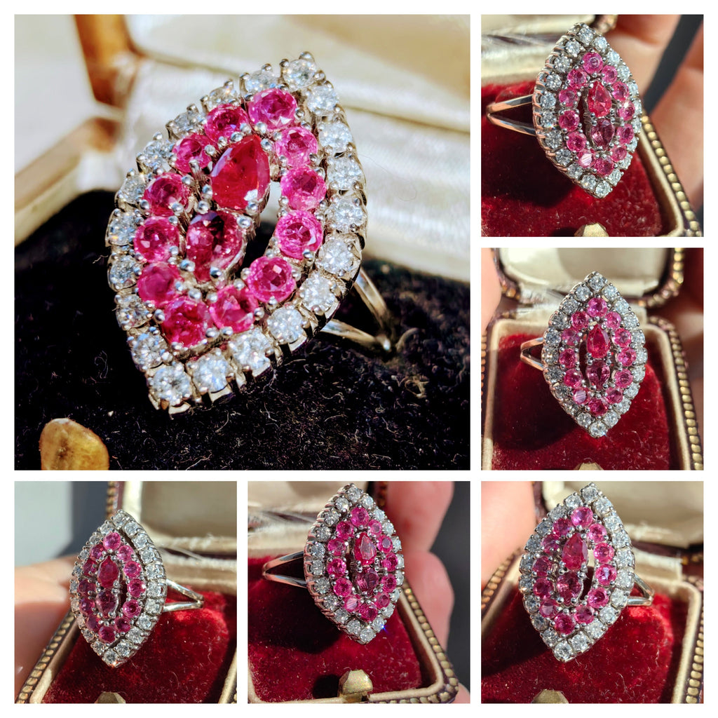 Vintage Antique Art Deco Ruby and Diamond Ring