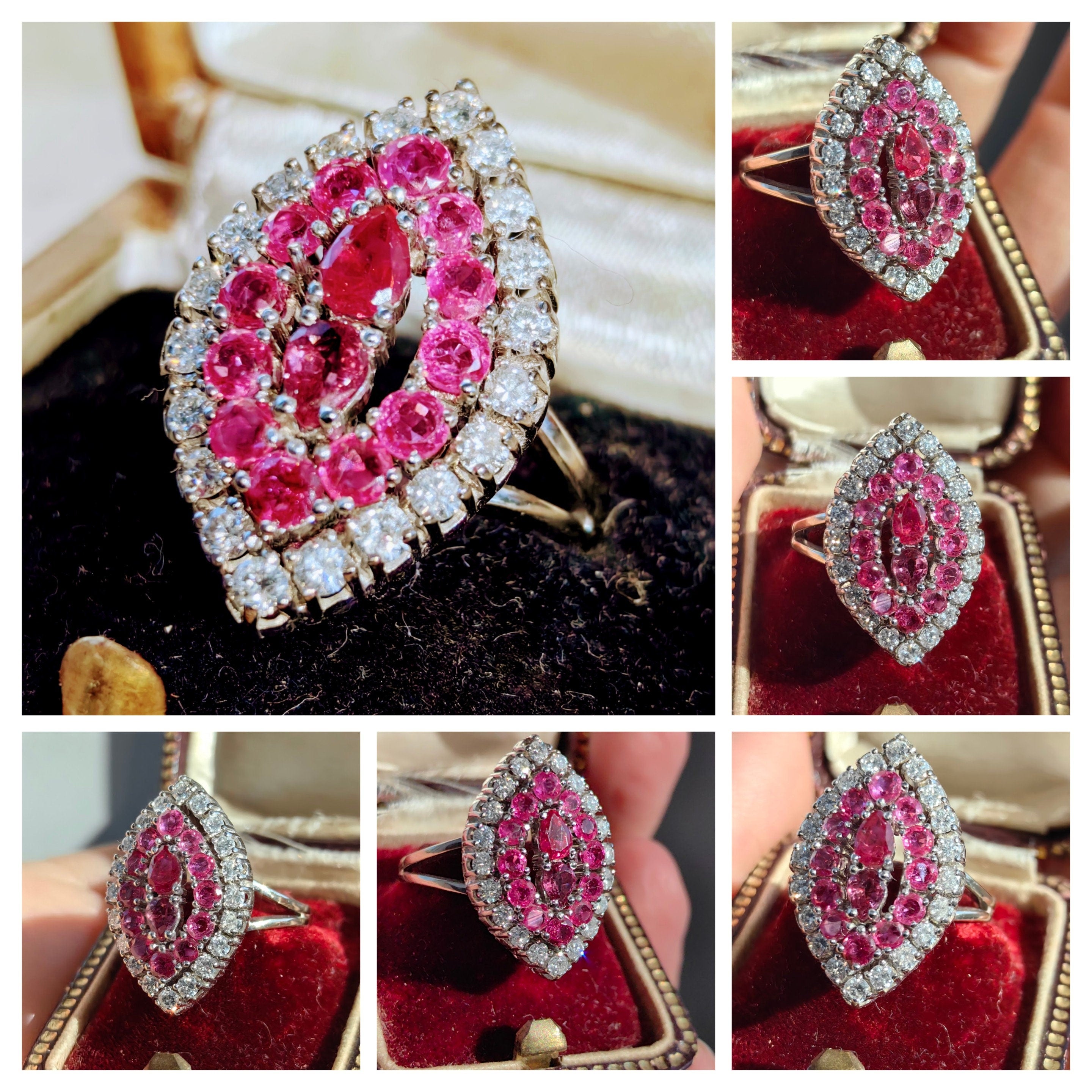 Vintage Antique Art Deco Ruby and Diamond Ring