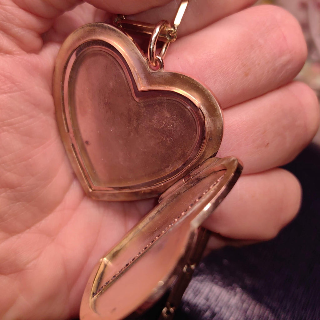 Diamond Heart Locked Pendant Solid 14k Gold Large Geometric Statement Jewelry