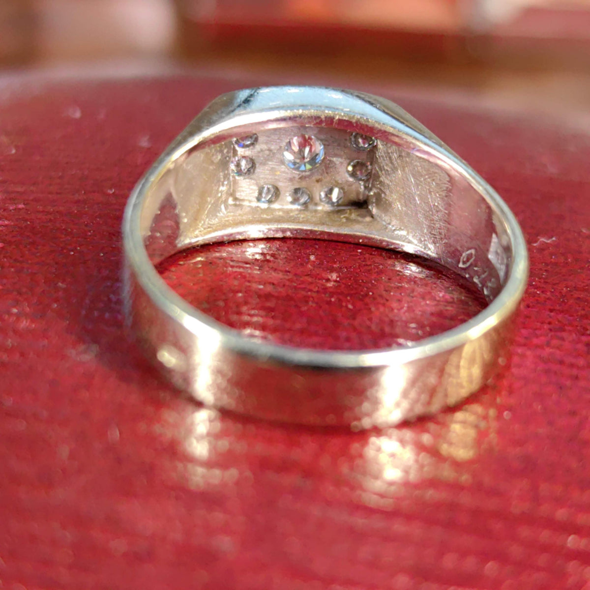 Vintage 18k Yellow Gold Diamond Ring: Unisex Chevalier Statement Ring