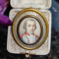 Antique Late 18th Century Vintage Miniature Southern European Hand Painted Portrait Pendant