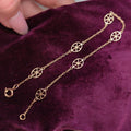 14k Yellow Gold Wheel Bracelet - Vintage Minimalist Chain