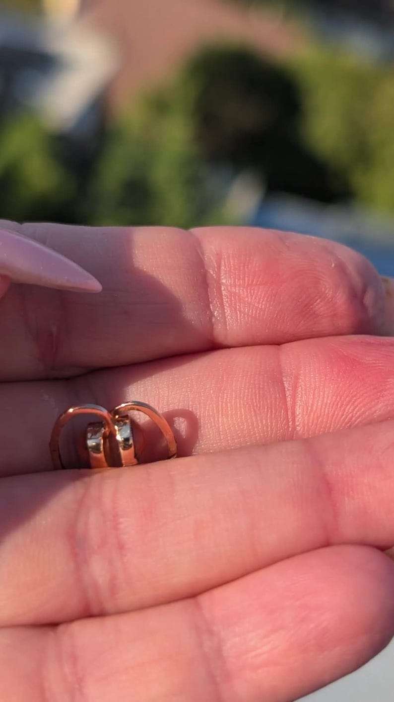 Circa 1900 Late Victorian 14k Yellow Champagne Rose Gold Mediterranean Coral Sleeper Hoop Earrings US Duty-Free HTS 9706 — photo 20
