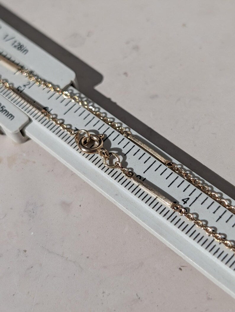 Antique 1900s Handmade 14K Solid Yellow Gold Bar and Link Chain 62 cm Austro Hungarian US Duty-Free HTS 9706 — photo 13
