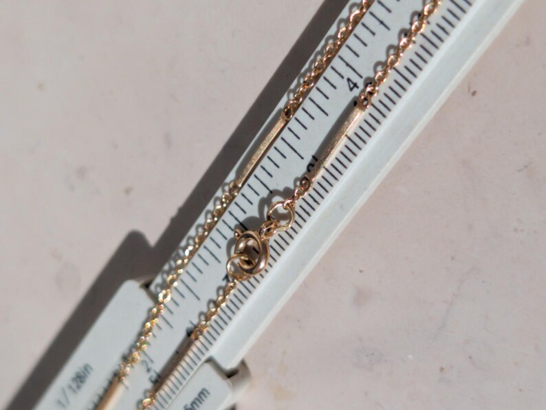 Antique 1900s Handmade 14K Solid Yellow Gold Bar and Link Chain 62 cm Austro Hungarian US Duty-Free HTS 9706 — photo 14