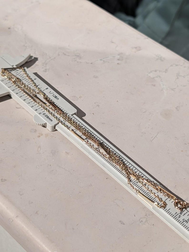 Antique 1900s Handmade 14K Solid Yellow Gold Bar and Link Chain 62 cm Austro Hungarian US Duty-Free HTS 9706 — photo 16
