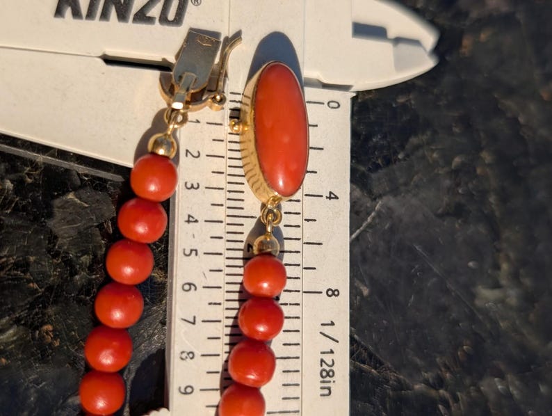 Antique 1920s Natural Untreated Mediterranean Red Coral Bead Necklace 18k Solid Yellow Gold Hidden Clasp 53cm US Duty Free HTS 9706 — photo 6