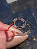 1920s Art Deco Sapphire Rose Cut Diamond Open Circle Ring 18k Yellow Gold White Gold Channel Set Milgrain Antique US Duty-Free HTS 9706 image 1