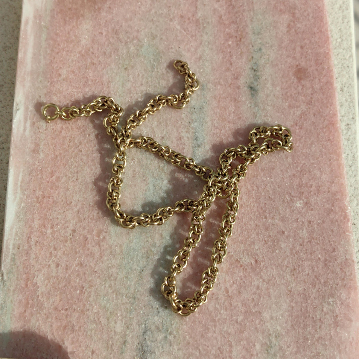 18k 750 Hallmarked Solid Yellow Gold Link Chain Handmade Elegant 46cm Necklace  Victorian Antique Gift for Her Present