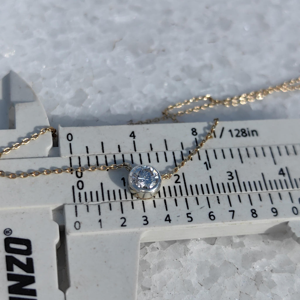 Diamond Gold necklace Solid 14k Gold Vintage solitaire diamond pendant Gift for Her Elegant Dainty Classic Necklace1 950s
