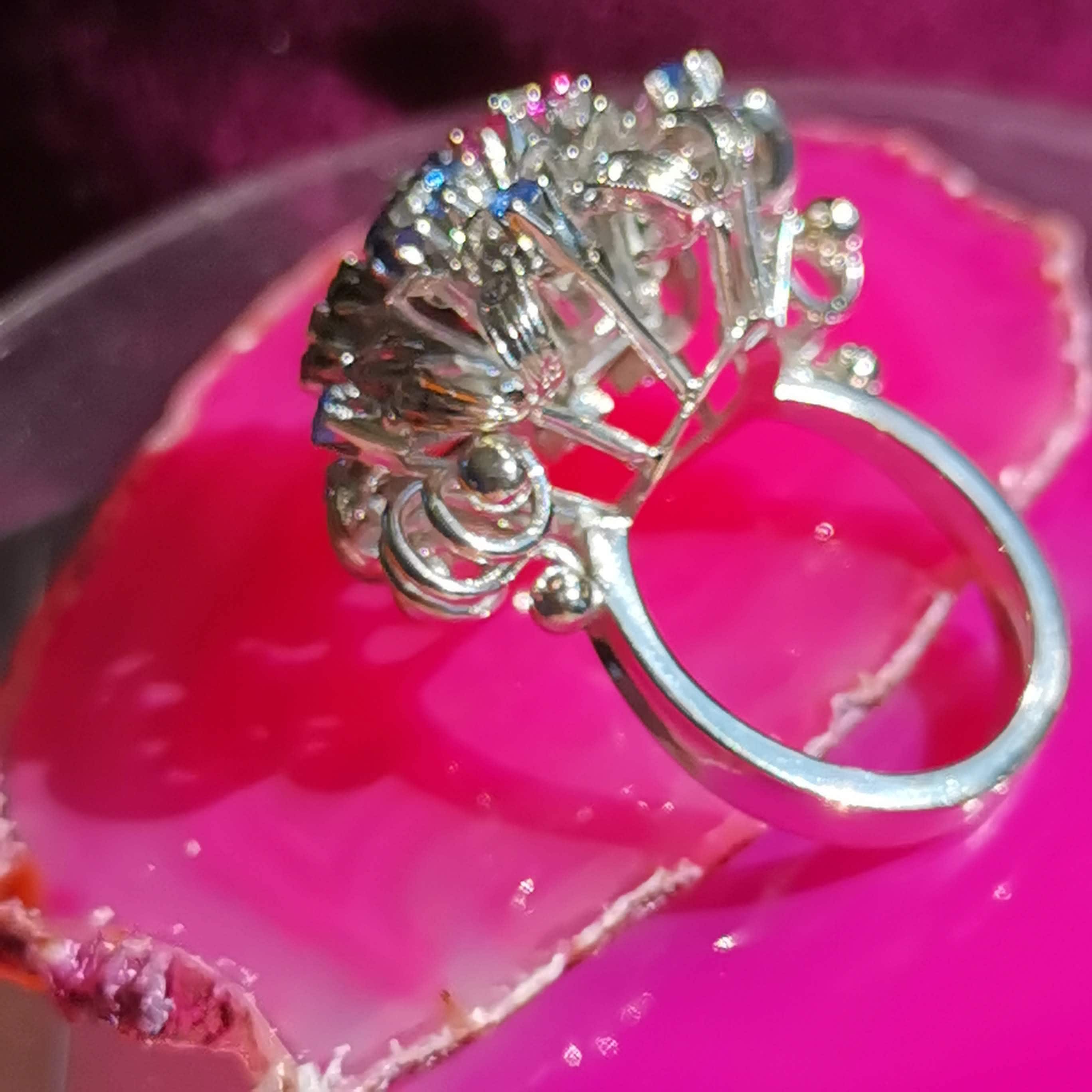 Emerald Diamond Ruby and Sapphire Solid Gold Tutti-Frutti Floral Design Colorful Ring