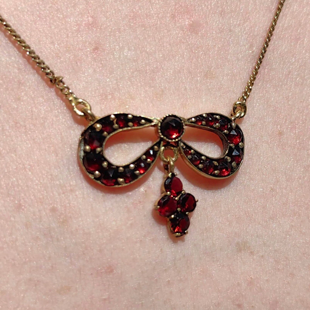Antique Vintage Garnet Gold Necklace
