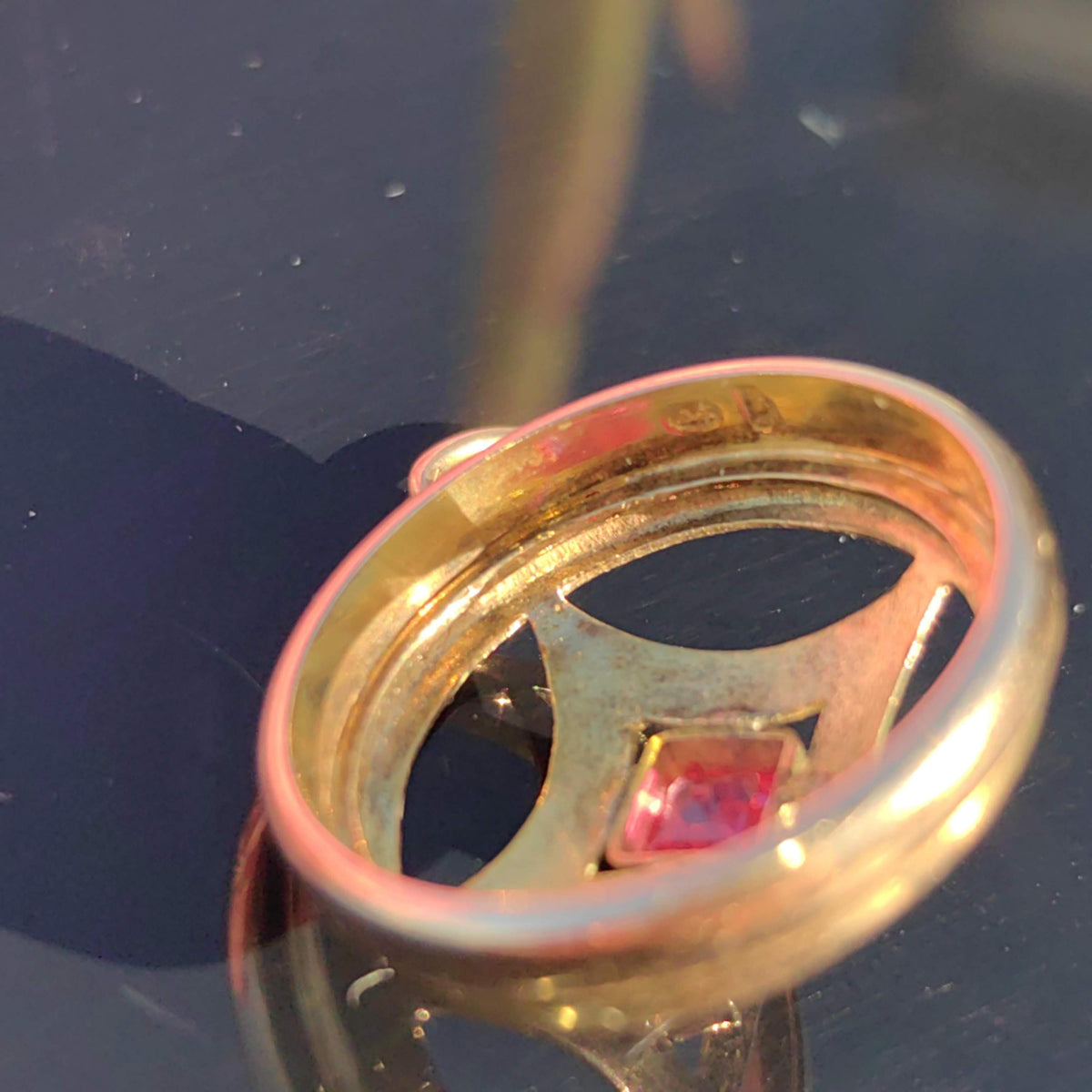 1900s Art Nouveau 14k Solid Yellow Rose Champagne Gold Pendant Lab Grown Ruby Liberty Style Elegant Medallion Gift for Her Present