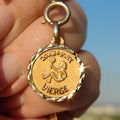 Vintage 18k Gold Virgo Zodiac Charm: French Astrology Pendant
