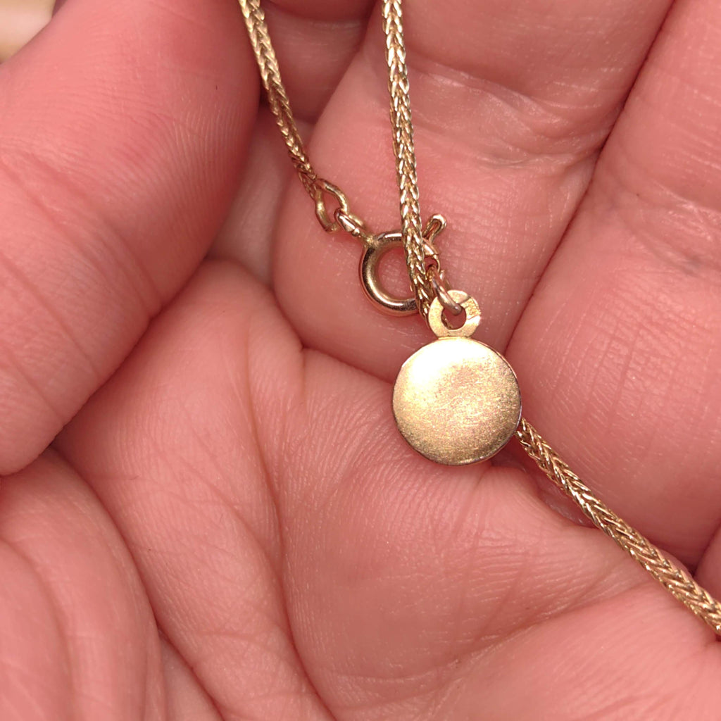 1900s Art Nouveau 14k Solid Yellow Rose Gold Handmade Chain Bracelet with Madonna Virgin Mary Christian Catholic Antique Vintage Charm