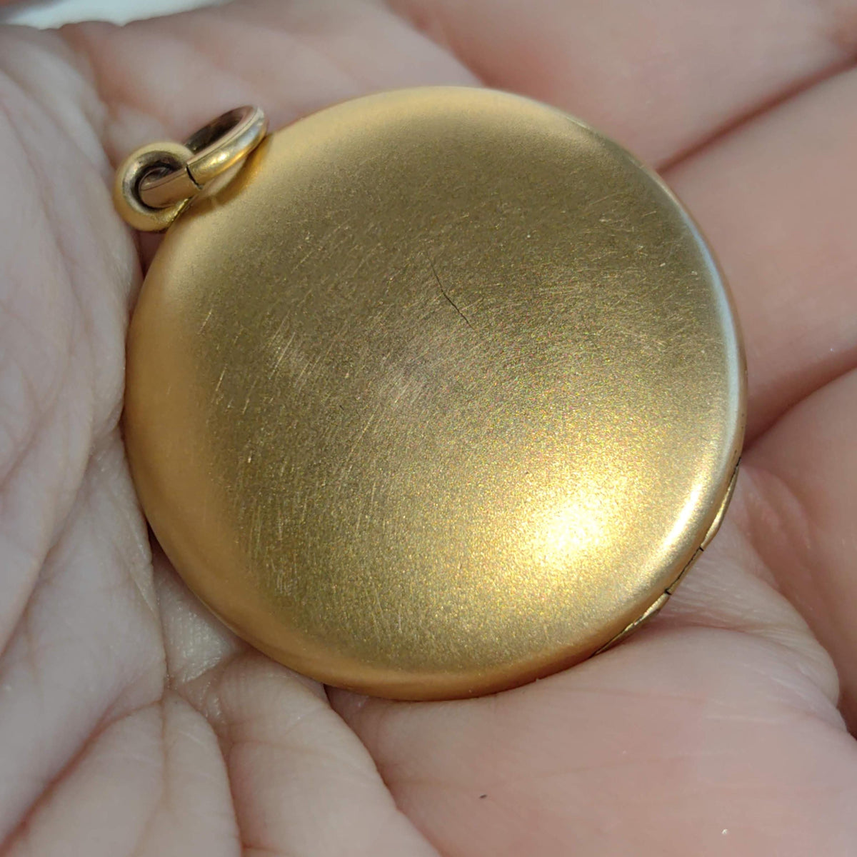 Antique Art Nouveau Gold Filled Locket: Engraved Floral Pendant, 1900s