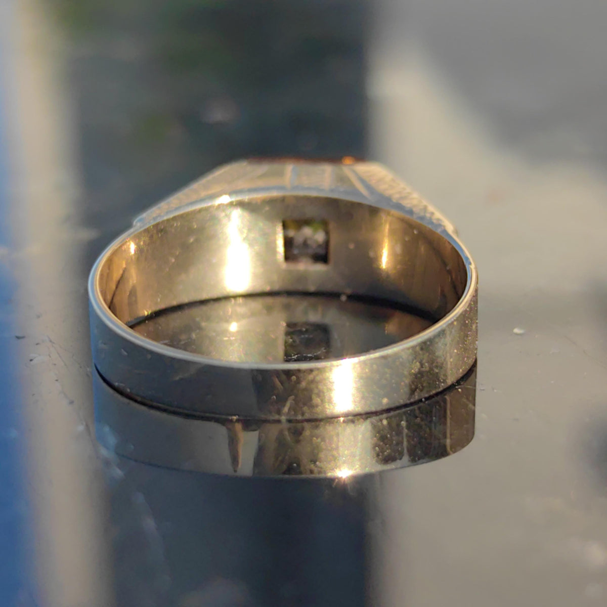 Art Deco Citrine Statement Ring: 14k Yellow & Rose Gold, 1940s Vintage