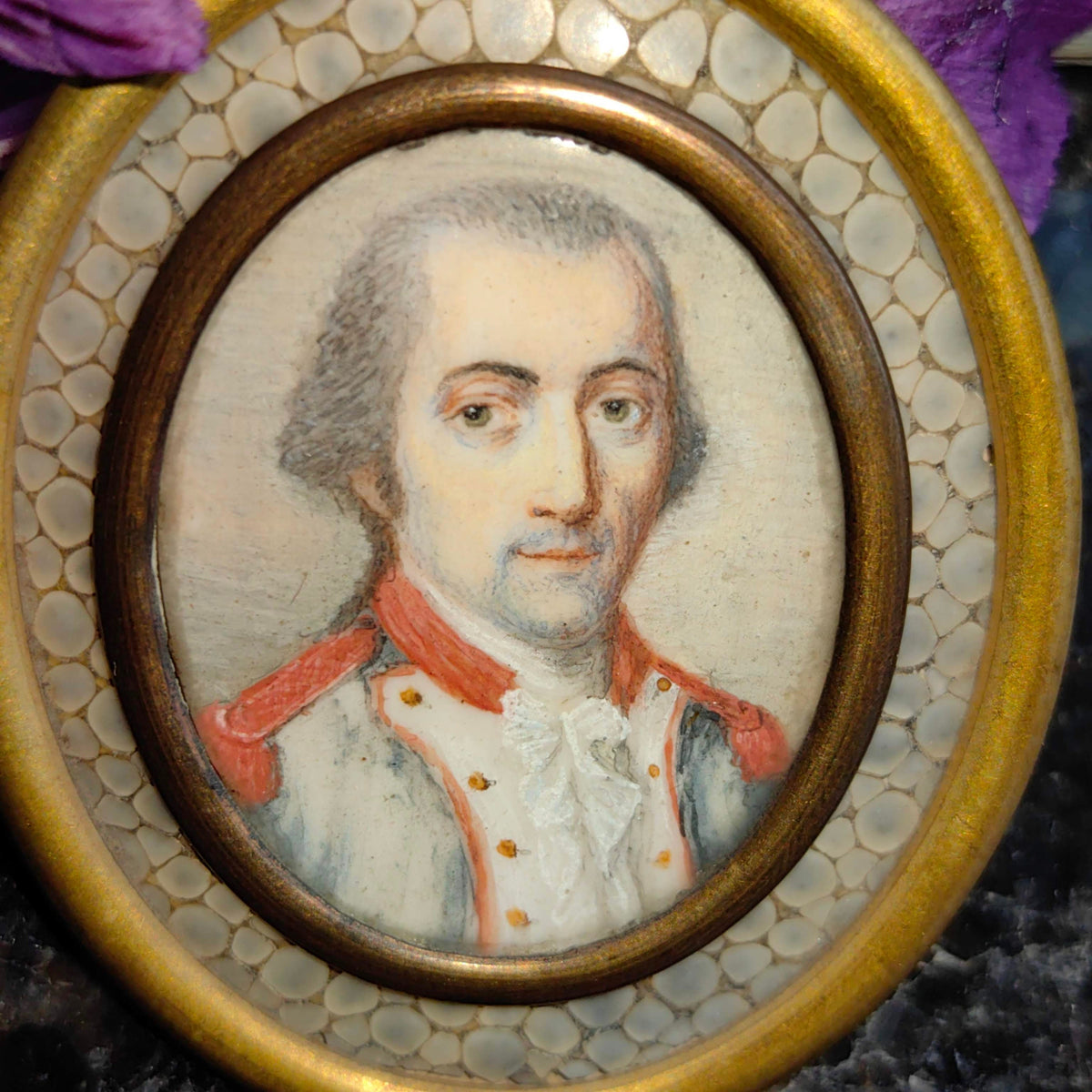 Antique Late 18th Century Vintage Miniature Southern European Hand Painted Portrait Pendant