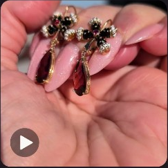 Antique Moretti Moor 14k gold enamel drop earrings