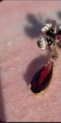 Antique Moretti Moor 14k gold enamel drop earrings